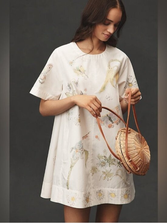 Anthropologie Dresses & Skirts - NWT Size S - Emmy Short-Sleeve Swing Mini Dress by Maeve w Pockets